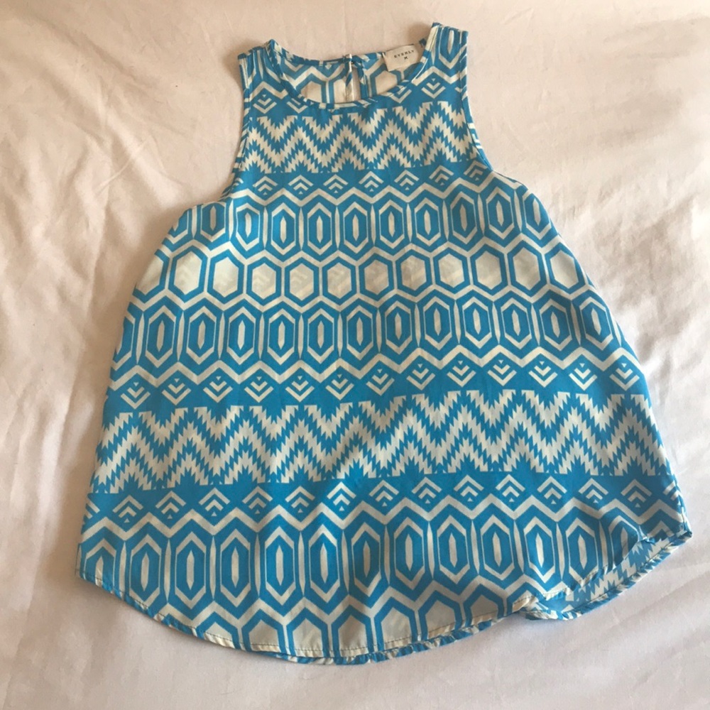 Everly Blue and White Tank